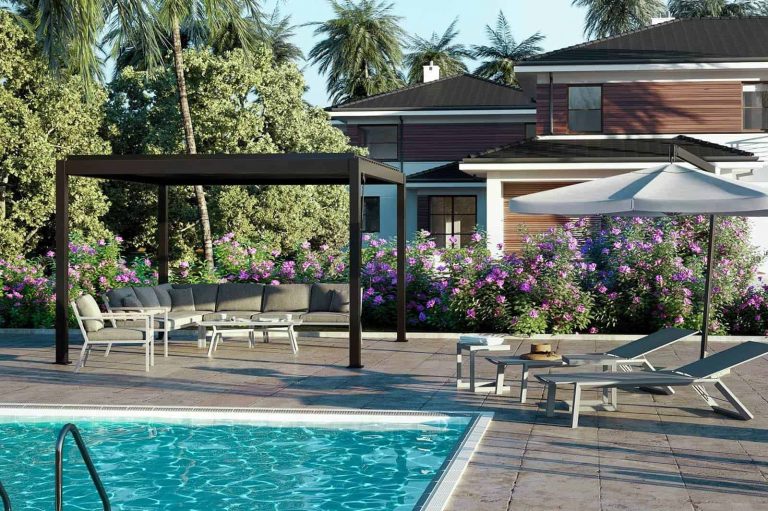Duża altana ogrodowa – nowoczesna pergola